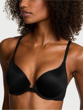 Victoria's Secret Black Perfect Shape Front-Closure Racerback Bra